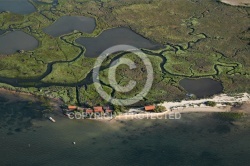 Lîle aux oiseaux, la Teste-de-Buch vue du ciel