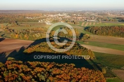 Bruyères-le-Châtel en automne vue du ciel