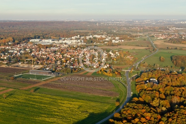 Bruyères-le-Châtel vue du ciel en Automne