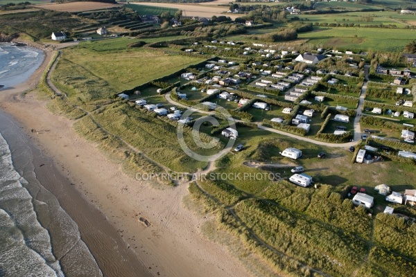 Camping Tréguer plage vue du ciel, Finistère