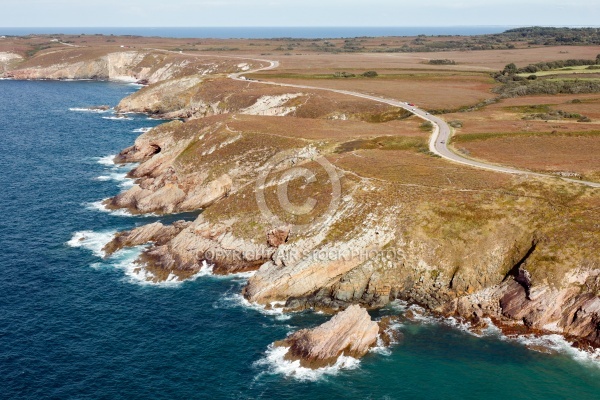 Cap Frehel,  sentier du littoral vue du ciel