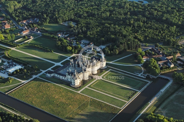 Chambord, France - 25 Juin 2011 Château de Chambord vu du ciel