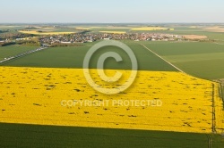 Colza Ablis vue du ciel