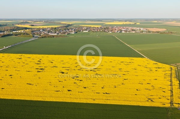 Colza Ablis vue du ciel