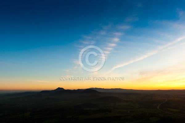 coucher de soleil en Auvergne