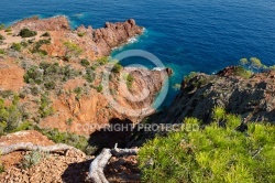 Couleur ocre du massif de l Esterel, Var, France