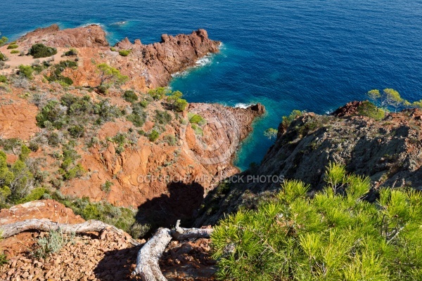 Couleur ocre du massif de l Esterel, Var, France