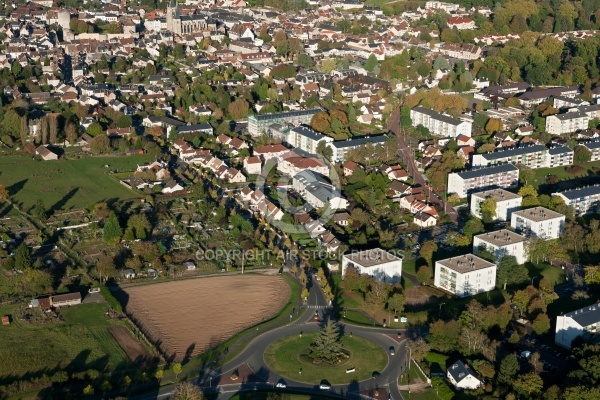 Dourdan 91 vue du ciel