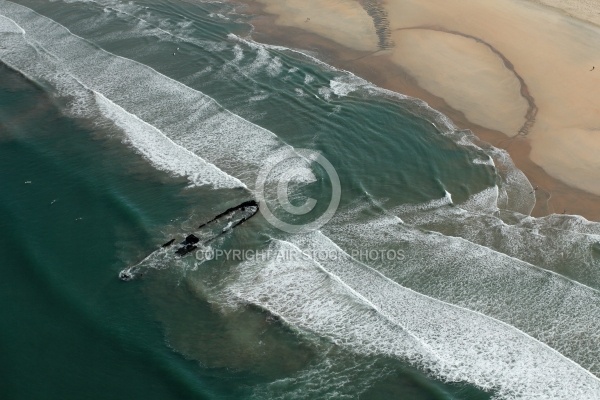 Epave vue du ciel grande Plage d Oléron