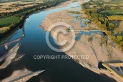 Epis de La Loire vue du ciel entre Ancenis et Varades