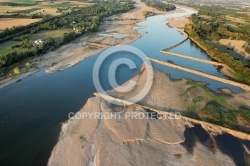 Epis de retenu de sable de La Loire vue du ciel