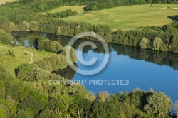 Etang de pêche de Saint-Maurice-Montcouronne vue du ciel