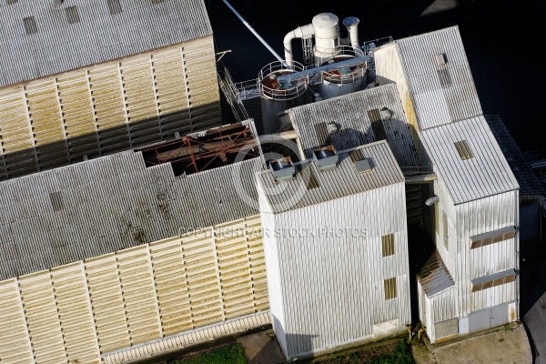 Exploitation agricole vue du ciel