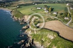 Falaises de Lanévry vue du ciel , Kerlaz, Finistère