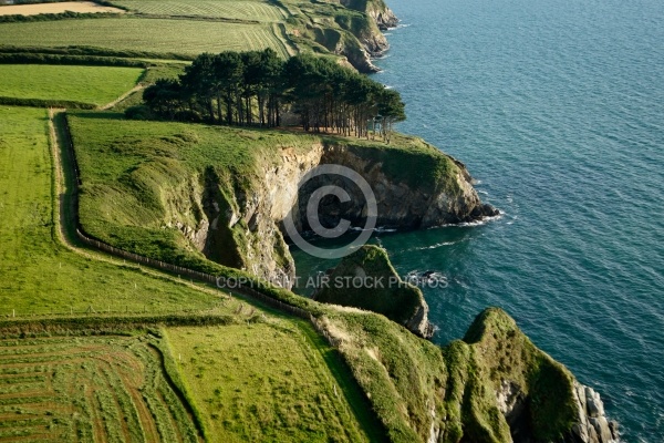 Falaises de Lanévry vue du ciel , Kerlaz, Finistère