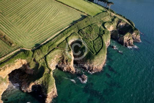 Falaises de Lanévry vue du ciel , Kerlaz, Finistère