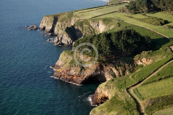 Falaises de Lanévry vue du ciel , Kerlaz, Finistère