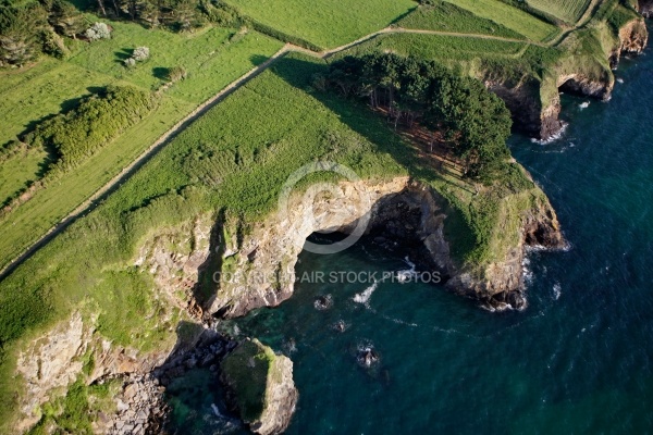 Falaises de Lanévry vue du ciel , Kerlaz, Finistère