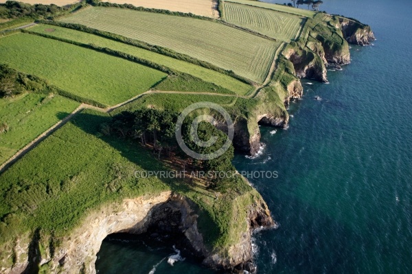 Falaises de Lanévry vue du ciel , Kerlaz, Finistère