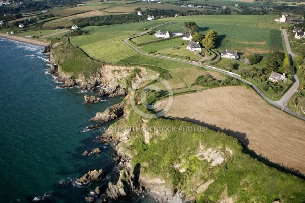 Falaises de Lanévry vue du ciel , Kerlaz, Finistère