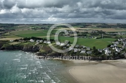 Falaises de Pentrez vue du ciel et nuage, Finistère