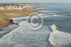 La houle à Brétignolles-sur-Mer vue du ciel