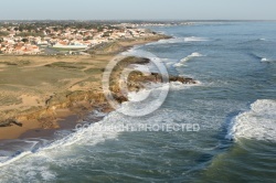 La houle à Brétignolles-sur-Mer vue du ciel