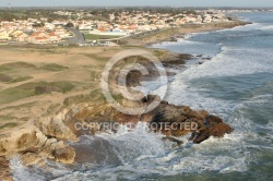 La houle à Brétignolles-sur-Mer vue du ciel