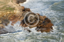 La houle à Brétignolles-sur-Mer vue du ciel