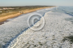 La houle à Brétignolles-sur-Mer vue du ciel