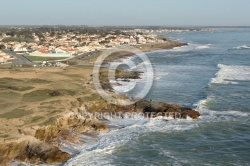 La houle à Brétignolles-sur-Mer vue du ciel