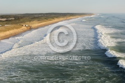 La houle à Brétignolles-sur-Mer vue du ciel