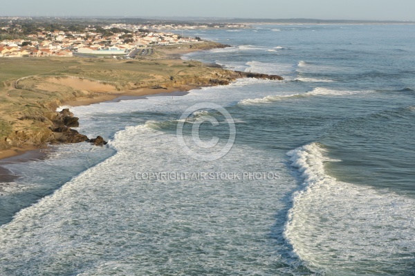 La houle à Brétignolles-sur-Mer vue du ciel