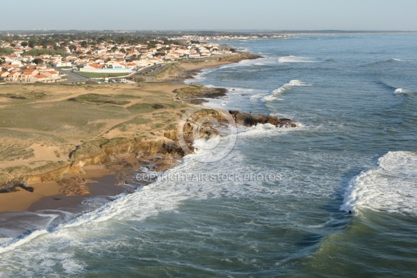 La houle à Brétignolles-sur-Mer vue du ciel