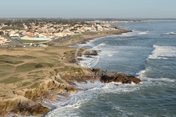 La houle à Brétignolles-sur-Mer vue du ciel