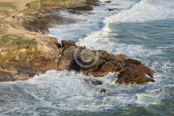 La houle à Brétignolles-sur-Mer vue du ciel