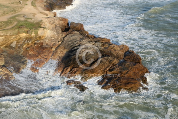 La houle à Brétignolles-sur-Mer vue du ciel