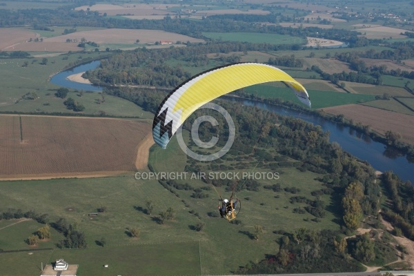 La Loire en paramoteur, Allier, auvergne