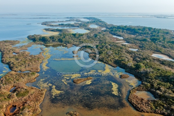 la petite Camargue vue du ciel