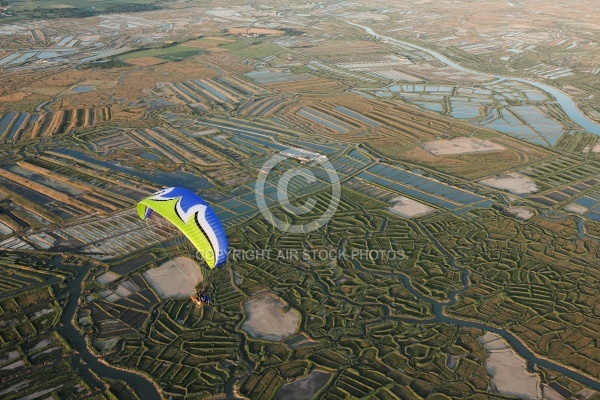 La Seudre en paramoteur , La Tremblade vue du ciel