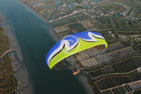 La Seudre en paramoteur , La Tremblade vue du ciel