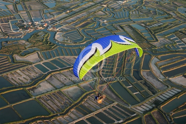 La Seudre en paramoteur , La Tremblade vue du ciel