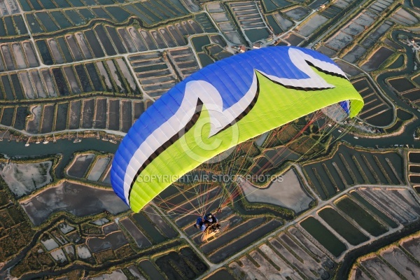 La Seudre en paramoteur , La Tremblade vue du ciel