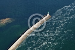 Le Croisic, Phare de la jetée du Tréhic vue du ciel