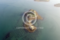 Le grand huernic, vue aerienne du Golfe du Morbihan 56