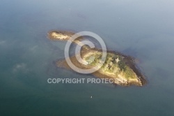 Le grand huernic, vue aerienne du Golfe du Morbihan 56