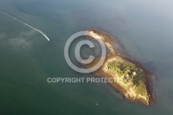 Le grand huernic, vue aerienne du Golfe du Morbihan 56