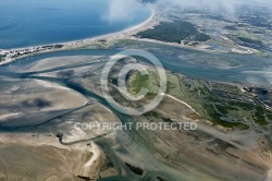 le grand traict des marais salants de Guérande vue du ciel