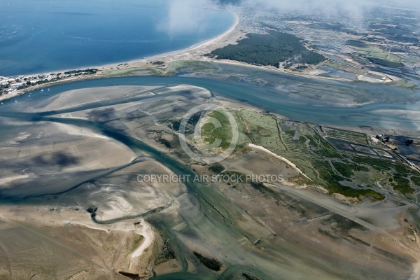 le grand traict des marais salants de Guérande vue du ciel