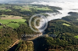 le Pays de Ménat vue du ciel en Auvergne